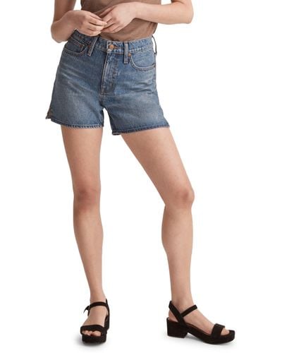 Madewell Relaxed Mid Length Denim Shorts - Blue