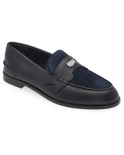 Christian Louboutin Penny Leather & Suede Loafer - Blue