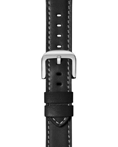 Shinola Aniline 24mm Leather Watchband - Black