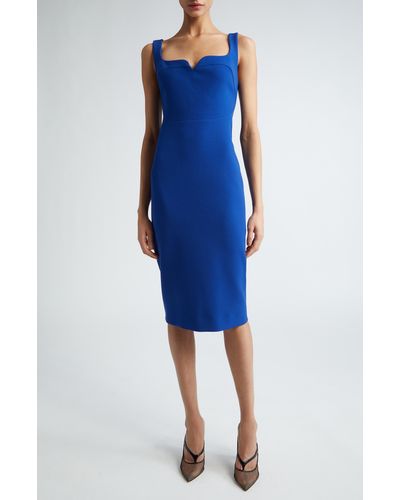 Victoria Beckham Sleeveless Fitted Dress - Blue