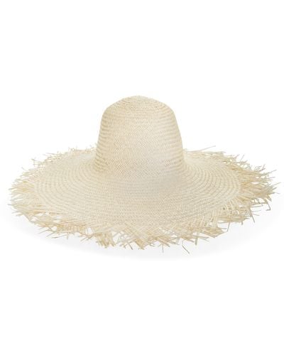 San Diego Hat Frayed Straw Sun Hat - White