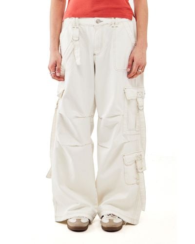 BDG Strappy Cargo Pants - White