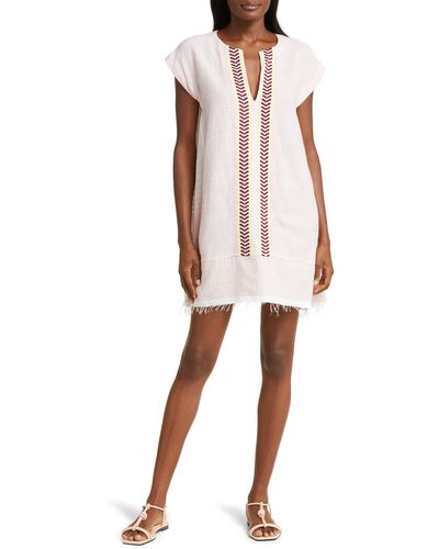 lemlem Elina Stripe Cotton Blend Cover-up Kaftan - Natural