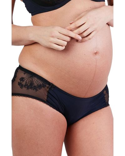 Cache Coeur Louise Embroidered Maternity Shorts - Black