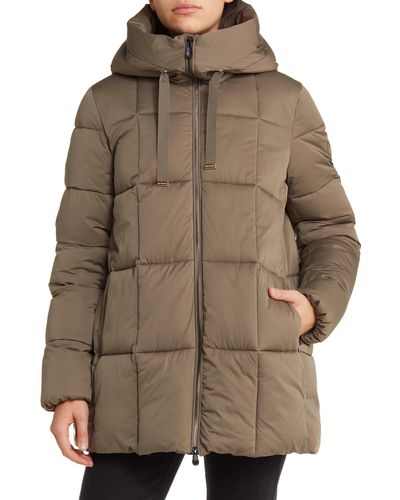 Save The Duck Alena Hooded Puffer Coat - Brown