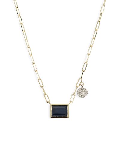 Meira T Sapphire Pendant & Diamond Charm Necklace - Blue