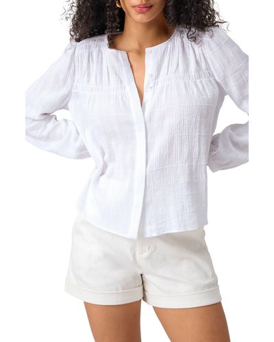 Sanctuary Long Lasting Cotton Gauze Button-up Shirt - White