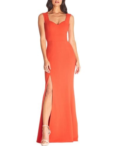 Dress the Population Monroe Side Slit Gown - Orange
