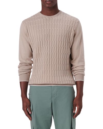 Bugatchi Mixed Stitch Cotton Sweater - Multicolor