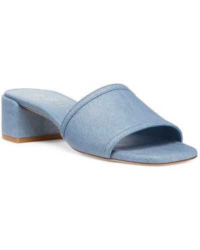 Stuart Weitzman Cayman Block Heel Sandal - Blue