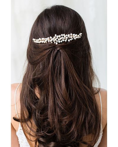 Brides & Hairpins Taja Freshwater Pearl Halo Comb - Black
