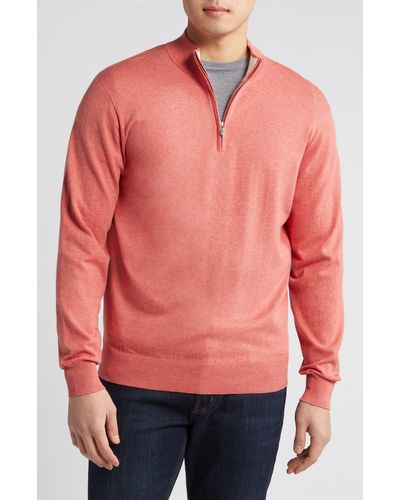 Peter Millar Whitaker Quarter-zip Sweater - Pink