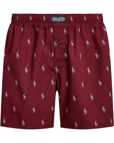 Polo Ralph Lauren Hanging Woven Cotton Boxers - Red