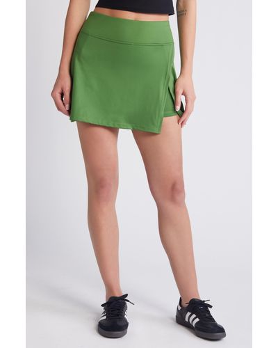 PacSun Active Faux Wrap Miniskirt - Green