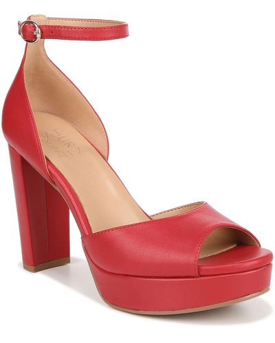 Naturalizer Melina Ankle Strap Platform Sandal - Red