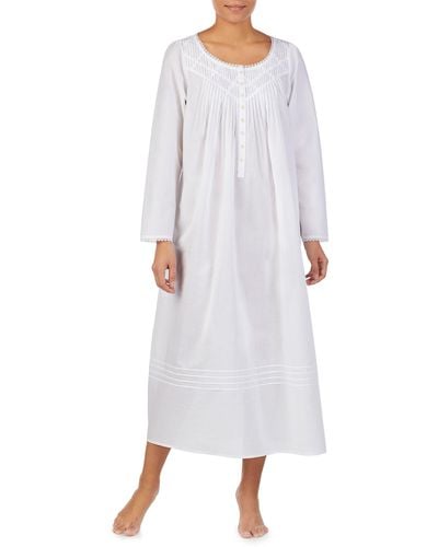 Eileen West Long Sleeve Nightgown - White