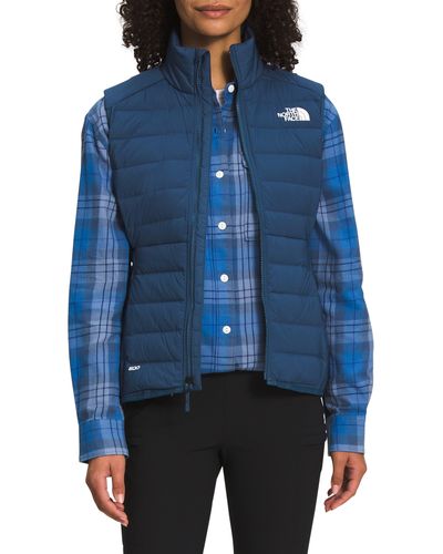 The North Face Belleview Stretch Water Repellent 600 Fill Power Down Vest - Blue
