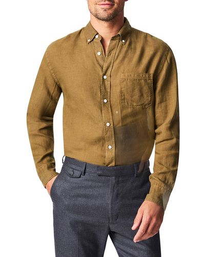 Billy Reid Tuscumbia Standard Fit Linen Button-down Shirt - Blue
