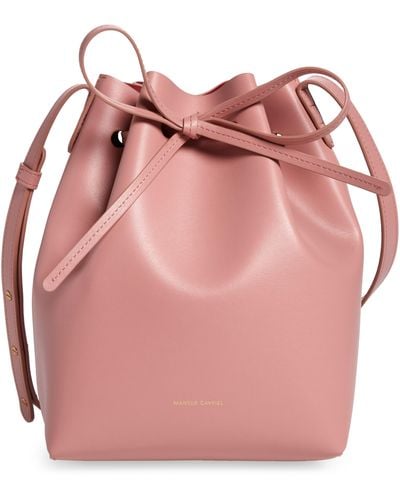 Mansur Gavriel Mini Bucket Apple Faux Leather Bag - Pink