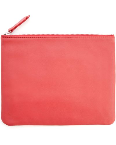 ROYCE New York Personalized Leather Travel Pouch - Red