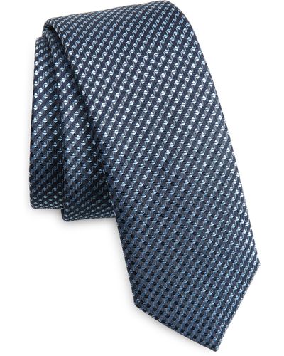 BOSS Geometric Silk Blend Tie - Blue