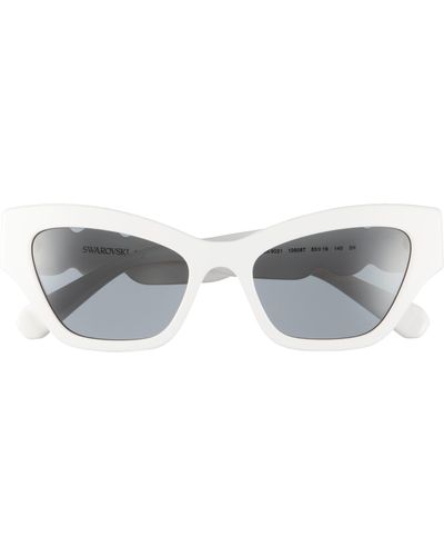 Swarovski 53mm Cat Eye Sunglasses - White