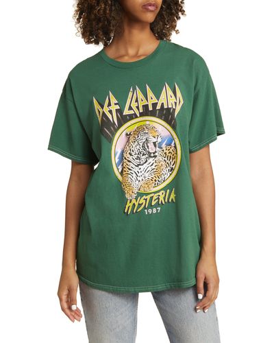 THE VINYL ICONS Def Leppard Rock Brigade Graphic T-shirt in Blue