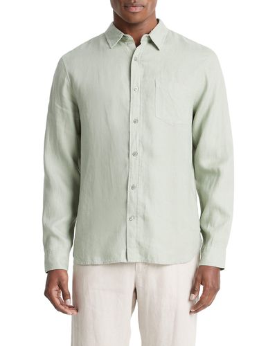 Vince Linen Button-up Shirt - Gray