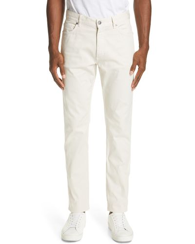 Zegna Classic Fit Stretch Cotton Five Pocket Pants - White
