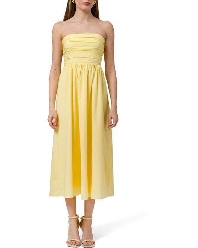 Wayf Convertible Strapless Dress - Yellow