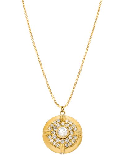 Sethi Couture Nora Diamond Medallion Pendant Necklace - Metallic