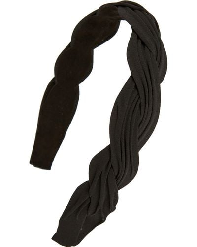 Tasha Braided Pleated Headband - Black