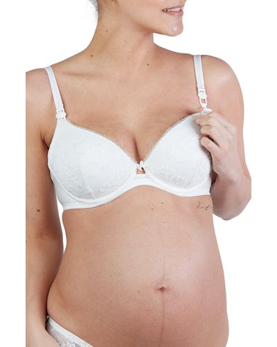 Cache Coeur Louise Embroidered Maternity/nursing Bra - White