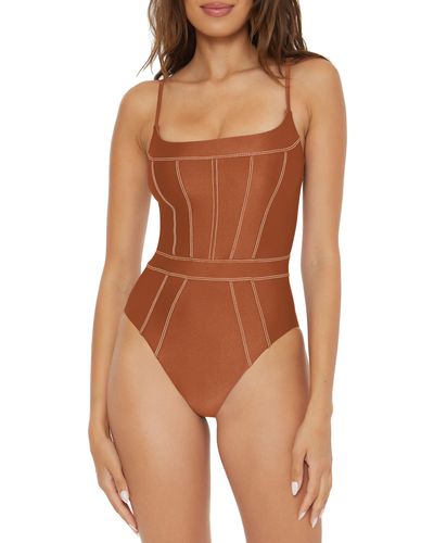 Becca Color Sheen One-piece Swimsuit - Brown