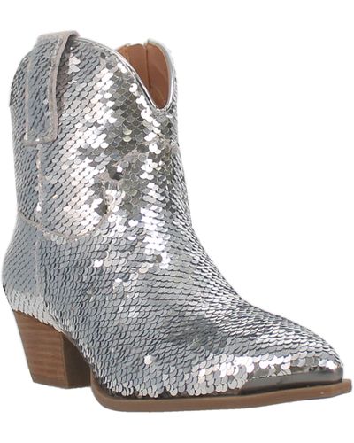 Dingo Bling Thing Sequin Western Bootie - Gray