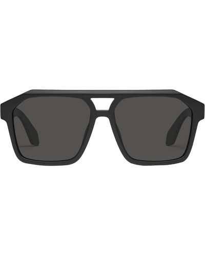 Quay Soundcheck 48mm Polarized Aviator Sunglasses - Black