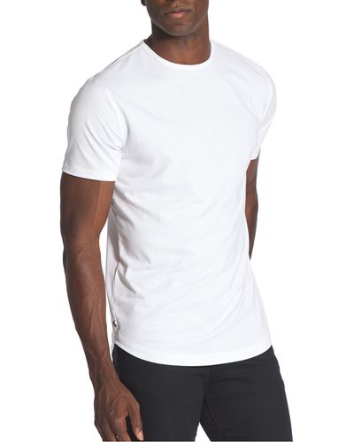Cuts Ao Curve Hem Cotton Blend T-shirt - White