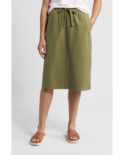 Caslon Caslon(r) Stretch Organic Cotton Skirt - Green