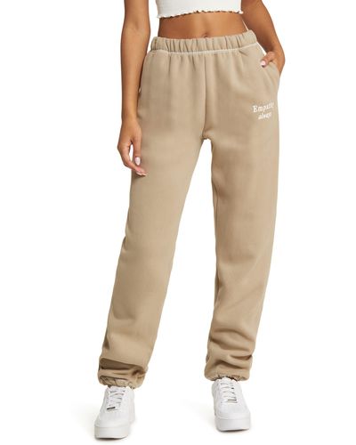 The Mayfair Group Empathy Always Embroidered Sweatpants - Natural