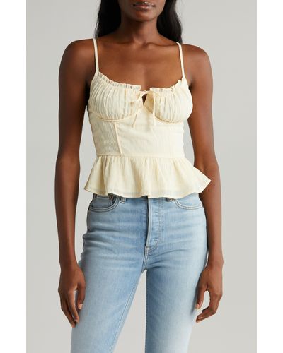 All In Favor Peplum Bustier Camisole In At Nordstrom, Size Small - Natural