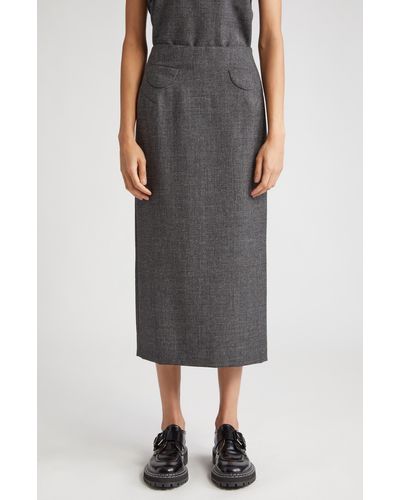 MERYLL ROGGE Wool Pencil Skirt - Black
