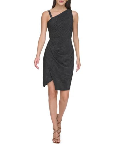 DKNY Studded Asymmetric Minidress - Black