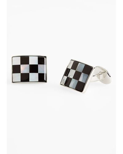 David Donahue Checkerboard Cuff Links - Black