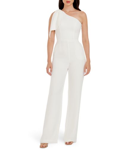 Dress the Population Tiffany One-shoulder Jumpsuit - White