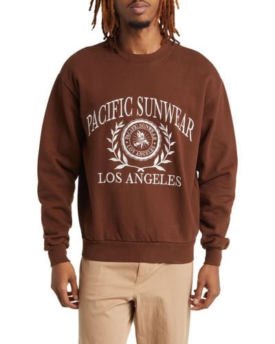 PacSun Los Angeles Crewneck Sweatshirt - Brown