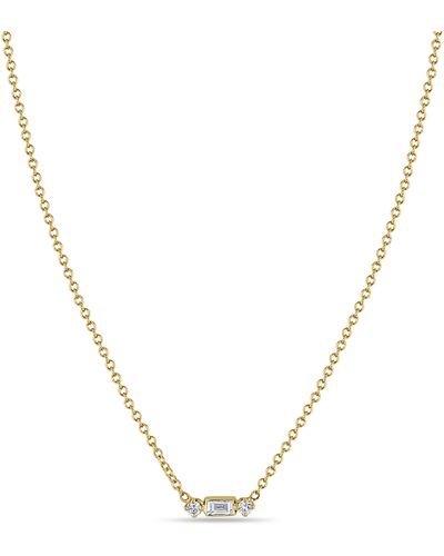 Zoe Chicco Diamond Pendant Necklace - Metallic