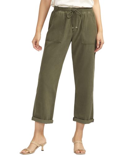 Jag Relaxed Fit Cotton Corduroy Ankle Drawstring Pants - Green