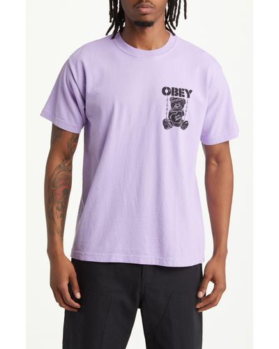 Obey Love Hurts Graphic T-shirt - Purple