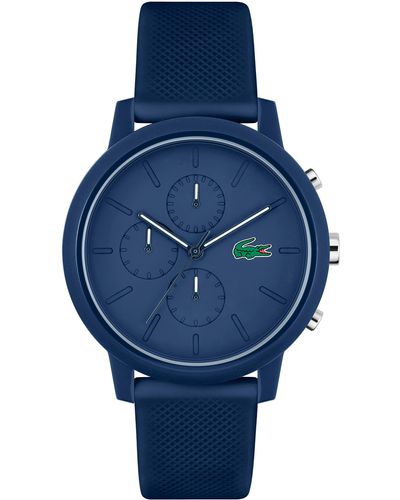 Lacoste 12.12 Chronograph Silicone Strap Watch - Blue