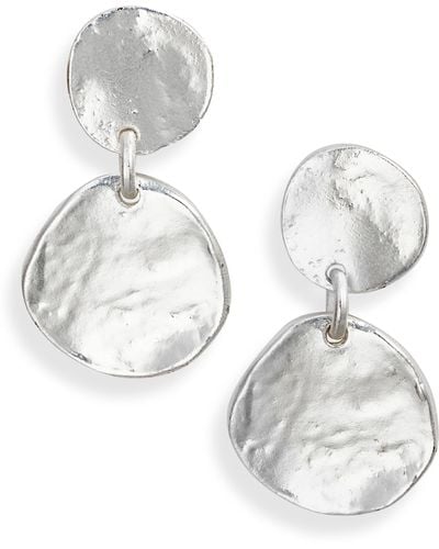 Karine Sultan Medallion Disc Drop Earrings - White